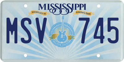 MS license plate MSV745