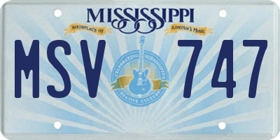 MS license plate MSV747