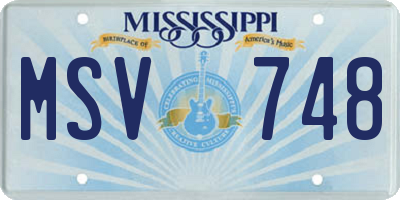 MS license plate MSV748