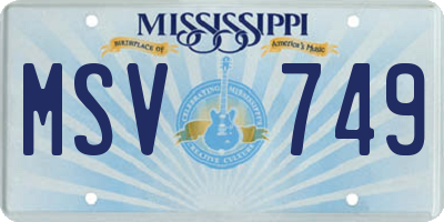 MS license plate MSV749