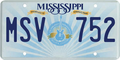 MS license plate MSV752
