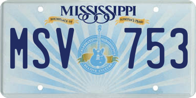 MS license plate MSV753
