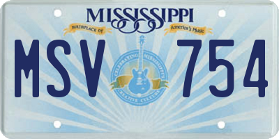 MS license plate MSV754