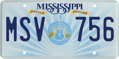 MS license plate MSV756