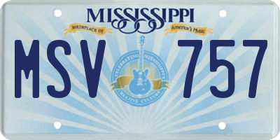 MS license plate MSV757