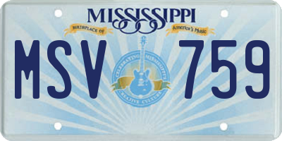 MS license plate MSV759