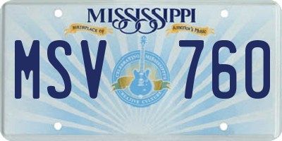 MS license plate MSV760