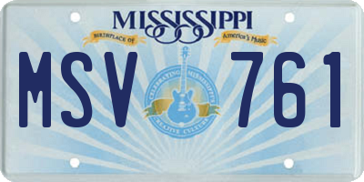 MS license plate MSV761