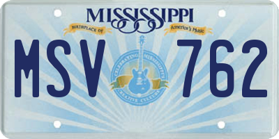 MS license plate MSV762