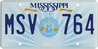 MS license plate MSV764