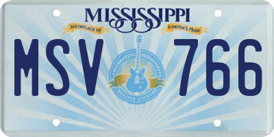 MS license plate MSV766