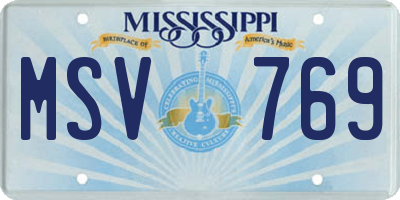 MS license plate MSV769
