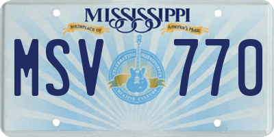 MS license plate MSV770