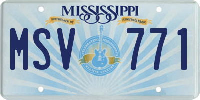 MS license plate MSV771