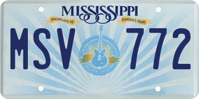 MS license plate MSV772