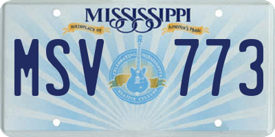 MS license plate MSV773