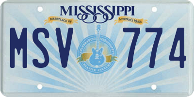 MS license plate MSV774