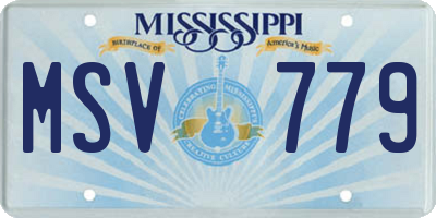 MS license plate MSV779