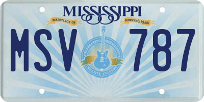 MS license plate MSV787