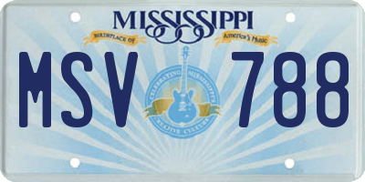 MS license plate MSV788