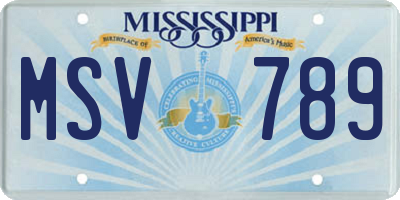 MS license plate MSV789