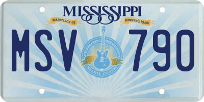MS license plate MSV790