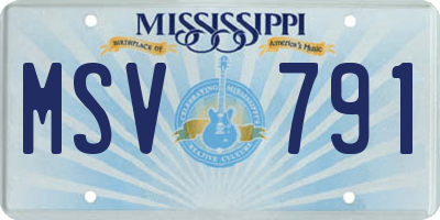 MS license plate MSV791