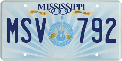 MS license plate MSV792