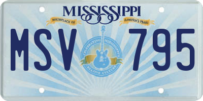MS license plate MSV795