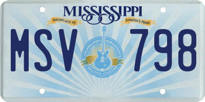MS license plate MSV798