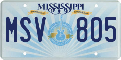 MS license plate MSV805
