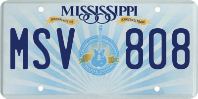 MS license plate MSV808