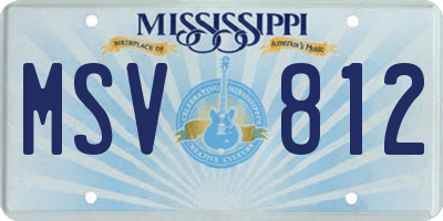 MS license plate MSV812