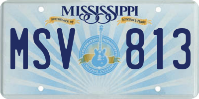 MS license plate MSV813