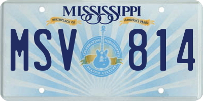 MS license plate MSV814