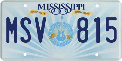 MS license plate MSV815