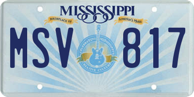 MS license plate MSV817