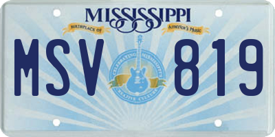 MS license plate MSV819