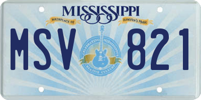 MS license plate MSV821