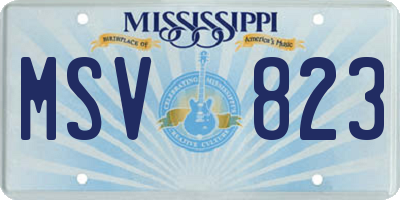 MS license plate MSV823
