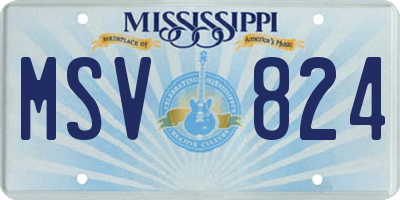 MS license plate MSV824