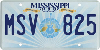 MS license plate MSV825