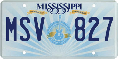 MS license plate MSV827