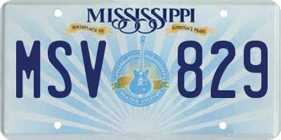 MS license plate MSV829