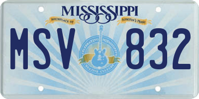 MS license plate MSV832
