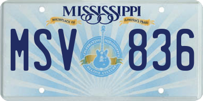 MS license plate MSV836