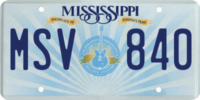 MS license plate MSV840