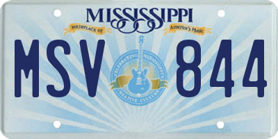 MS license plate MSV844