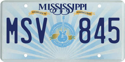 MS license plate MSV845