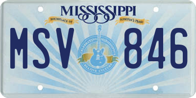 MS license plate MSV846